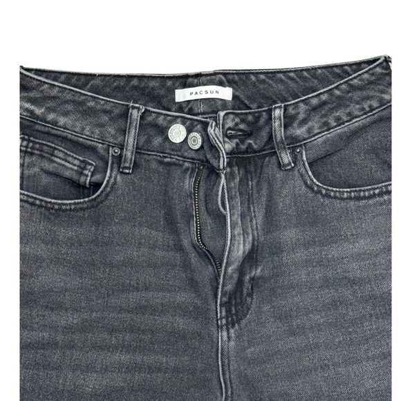 PacSun Mom Jeans Women 26 Washed Black Excellent High Rise Relaxed Fit Denim - Picture 4 of 10